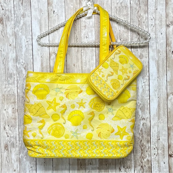 ⭐️Willabee & Ward Sunny Yellow Tote Bag and Clutch NWOT - Picture 1 of 10